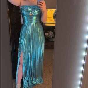 Teal Strapless Dress